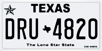 TX license plate DRU4820
