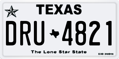 TX license plate DRU4821