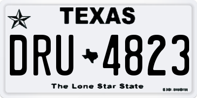 TX license plate DRU4823
