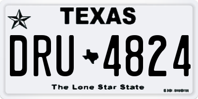 TX license plate DRU4824