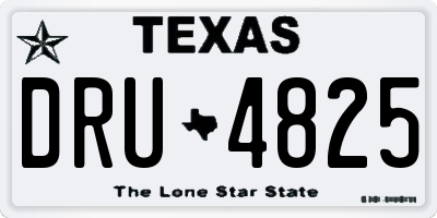 TX license plate DRU4825
