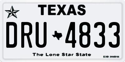 TX license plate DRU4833
