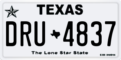TX license plate DRU4837
