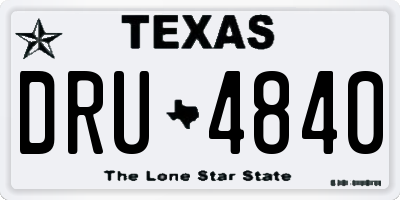 TX license plate DRU4840