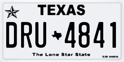TX license plate DRU4841
