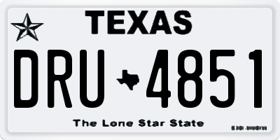 TX license plate DRU4851