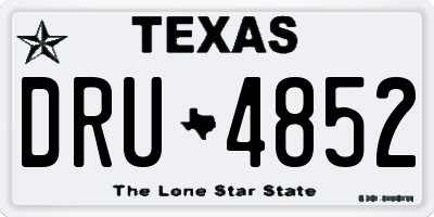 TX license plate DRU4852