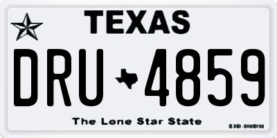 TX license plate DRU4859