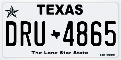 TX license plate DRU4865