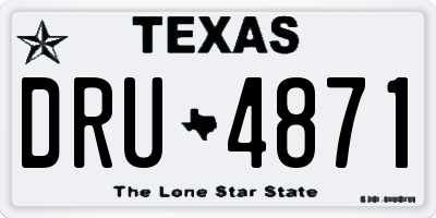 TX license plate DRU4871