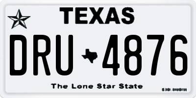 TX license plate DRU4876