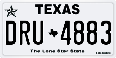 TX license plate DRU4883
