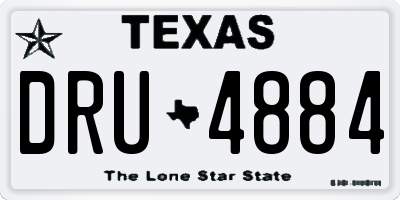 TX license plate DRU4884