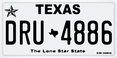 TX license plate DRU4886