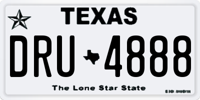 TX license plate DRU4888