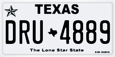 TX license plate DRU4889