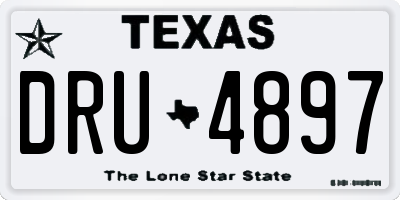 TX license plate DRU4897