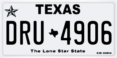 TX license plate DRU4906