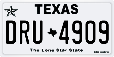 TX license plate DRU4909