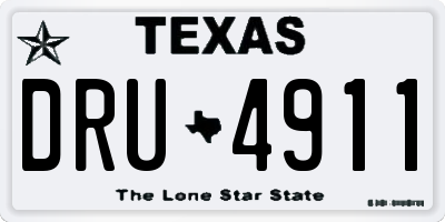 TX license plate DRU4911