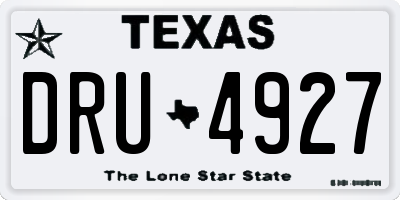 TX license plate DRU4927