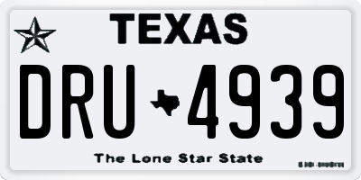 TX license plate DRU4939