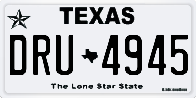 TX license plate DRU4945