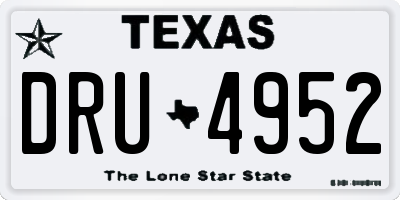 TX license plate DRU4952