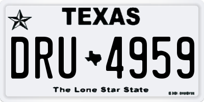 TX license plate DRU4959