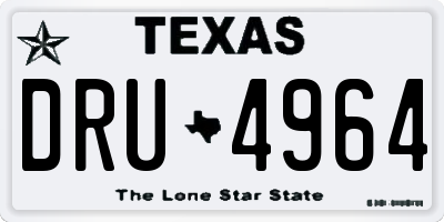 TX license plate DRU4964