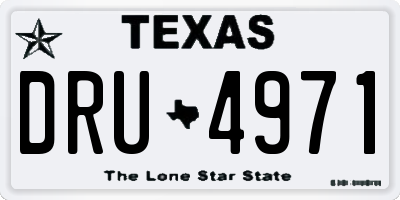 TX license plate DRU4971