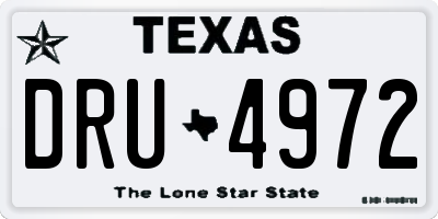 TX license plate DRU4972