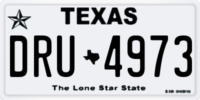 TX license plate DRU4973