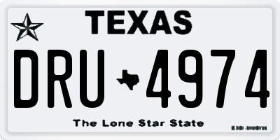 TX license plate DRU4974