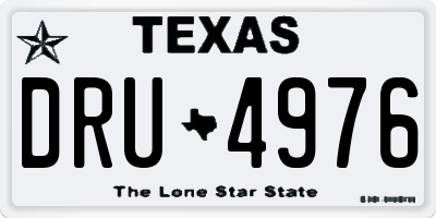 TX license plate DRU4976