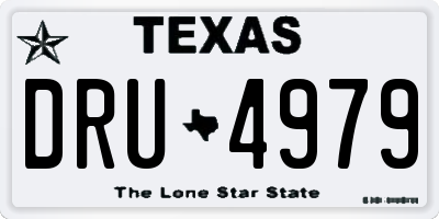 TX license plate DRU4979