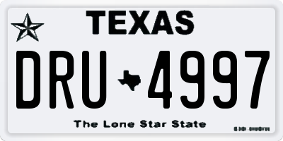 TX license plate DRU4997