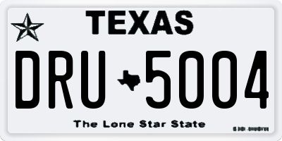 TX license plate DRU5004