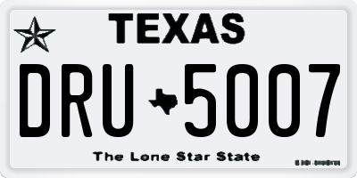 TX license plate DRU5007
