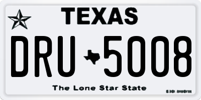 TX license plate DRU5008