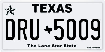TX license plate DRU5009