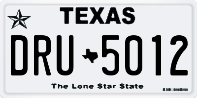 TX license plate DRU5012
