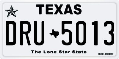 TX license plate DRU5013