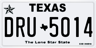 TX license plate DRU5014