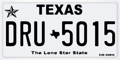 TX license plate DRU5015