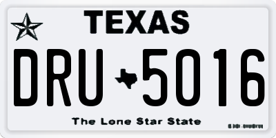 TX license plate DRU5016