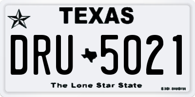 TX license plate DRU5021