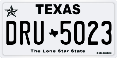 TX license plate DRU5023