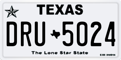 TX license plate DRU5024