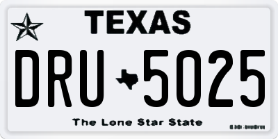 TX license plate DRU5025